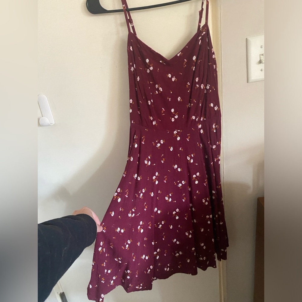 Old Navy Burgundy Floral Mini Dress